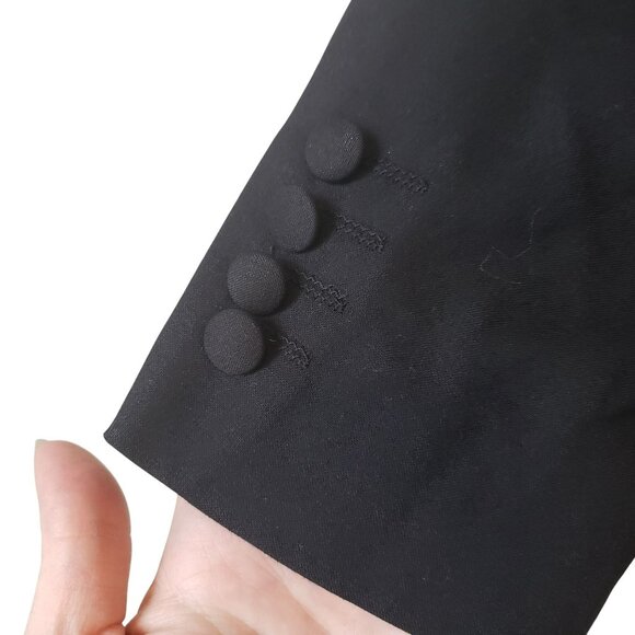 NEW Grogo Black Dark Green Wool Double Breasted Mens Suit Jacket EU 46 - Picture 5 of 15